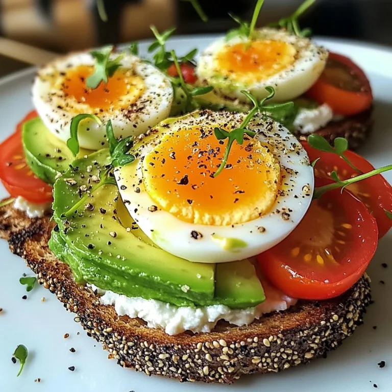 Avocado Tomato Cottage Toasts with Jammy Eggs