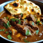 Indian-Style Beef Curry with Homemade Garlic Naan