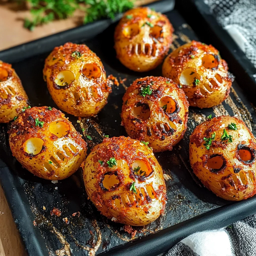 Spooky Halloween Skull Potatoes